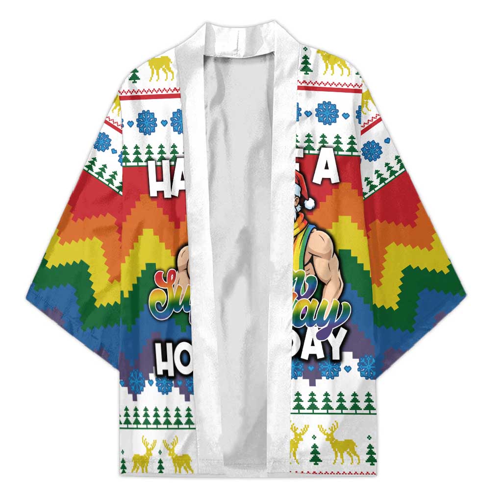 Have A Super Gay Holiday Christmas Kimono Xmas Holiday Patterns - Wonder Print Shop