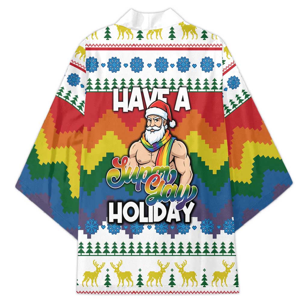 Have A Super Gay Holiday Christmas Kimono Xmas Holiday Patterns - Wonder Print Shop