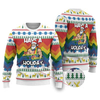 Have A Super Gay Holiday Christmas Ugly Christmas Sweater Xmas Holiday Patterns - Wonder Print Shop