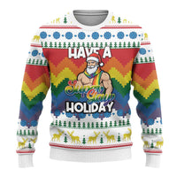 Have A Super Gay Holiday Christmas Ugly Christmas Sweater Xmas Holiday Patterns - Wonder Print Shop