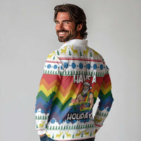 Have A Super Gay Holiday Christmas Long Sleeve Polo Shirt Xmas Holiday Patterns - Wonder Print Shop