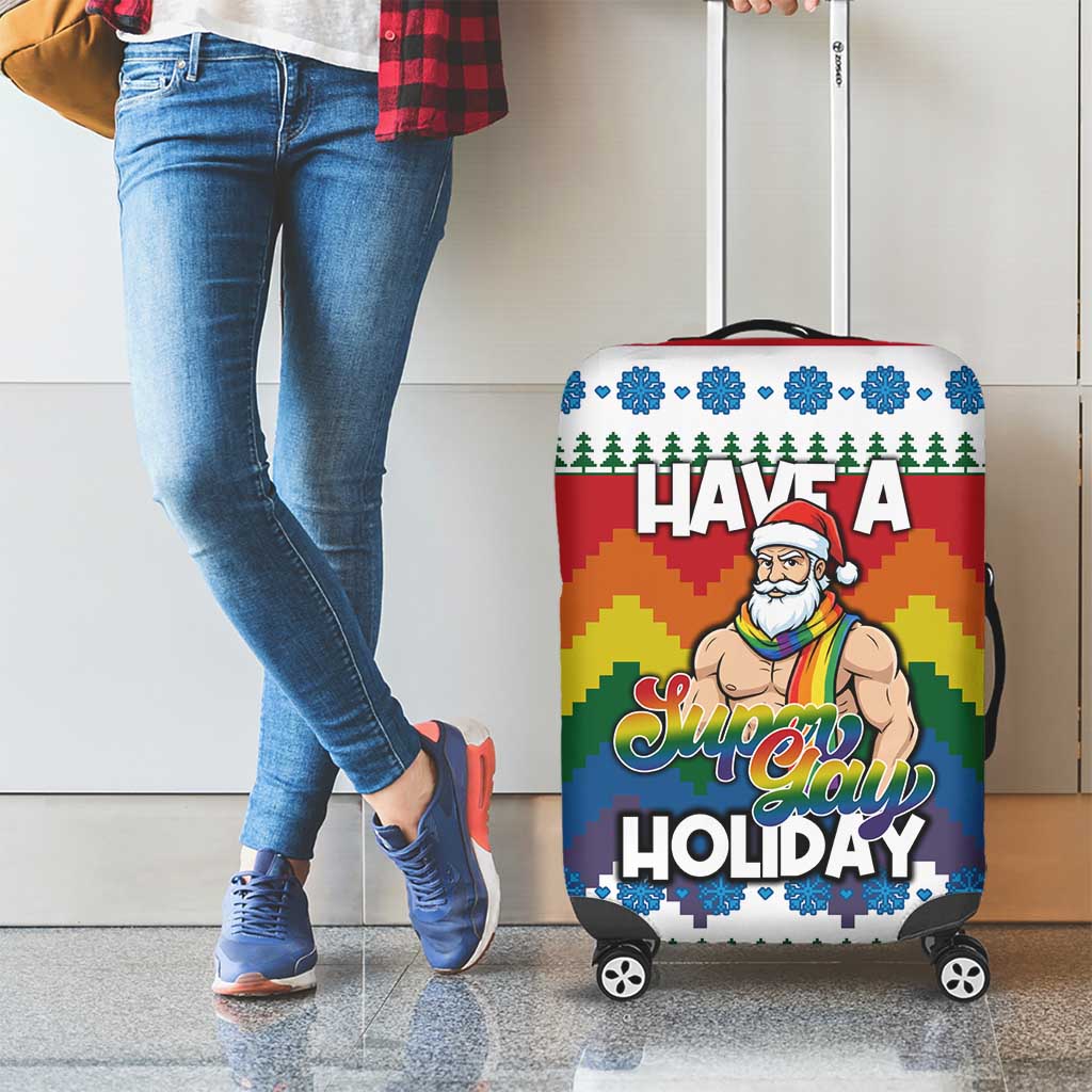 Have A Super Gay Holiday Christmas Luggage Cover Xmas Holiday Patterns - Wonder Print Shop