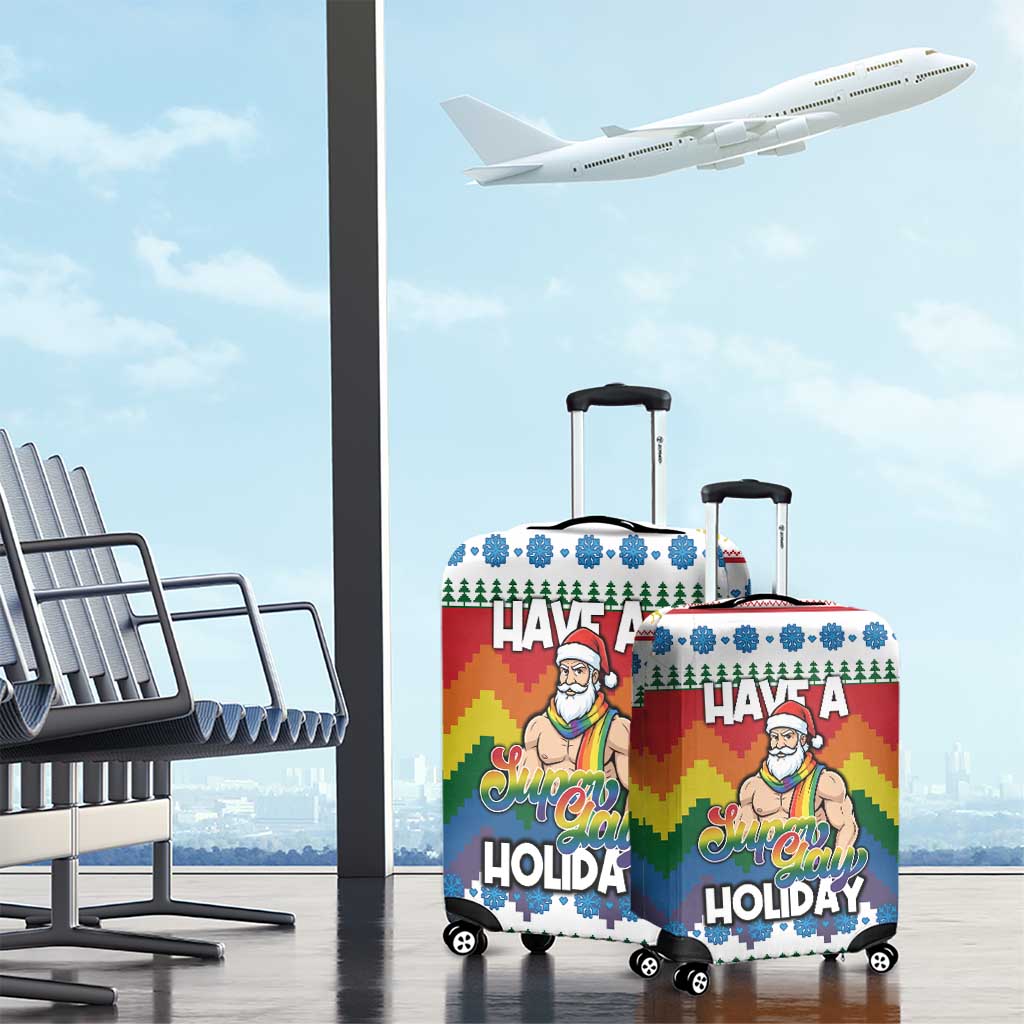 Have A Super Gay Holiday Christmas Luggage Cover Xmas Holiday Patterns - Wonder Print Shop