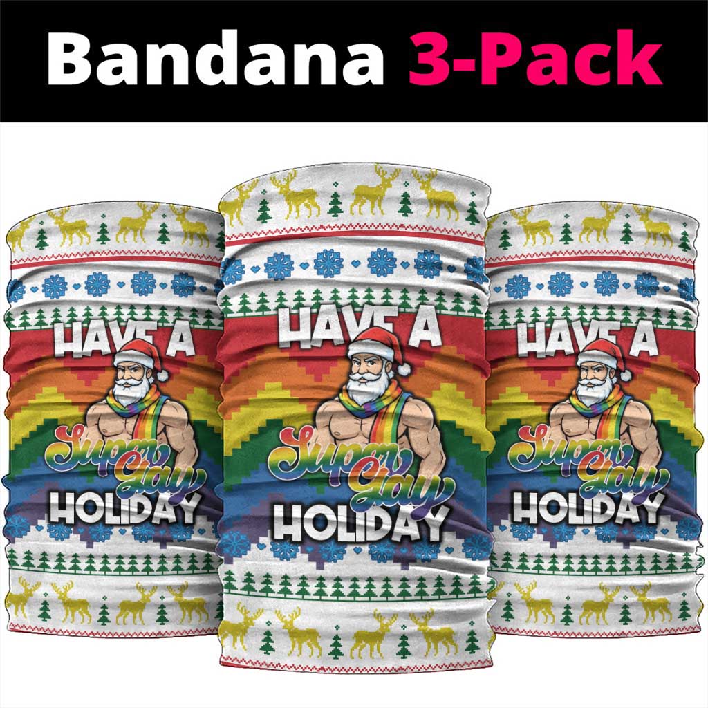 Have A Super Gay Holiday Christmas Neck Gaiter Xmas Holiday Patterns - Wonder Print Shop