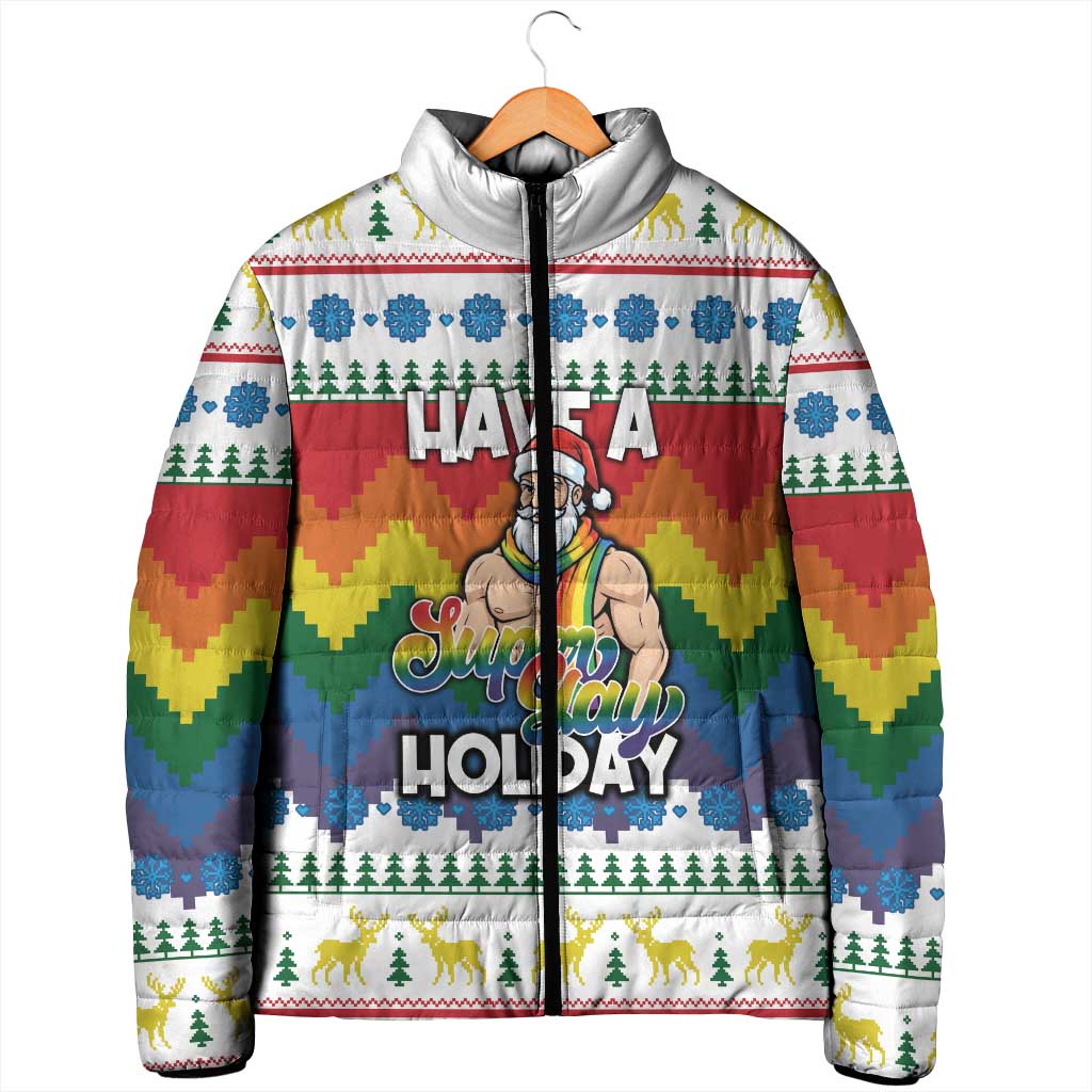 Have A Super Gay Holiday Christmas Padded Jacket Xmas Holiday Patterns - Wonder Print Shop