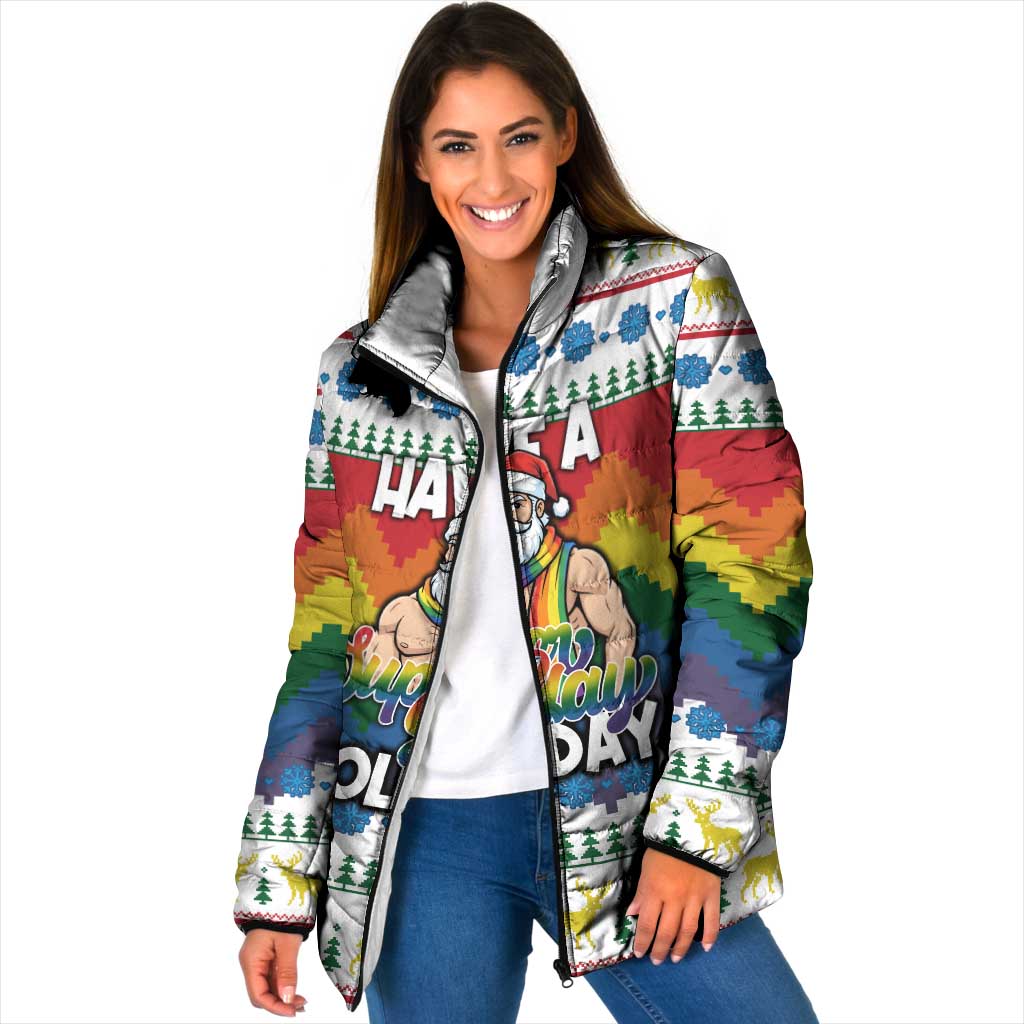 Have A Super Gay Holiday Christmas Padded Jacket Xmas Holiday Patterns - Wonder Print Shop