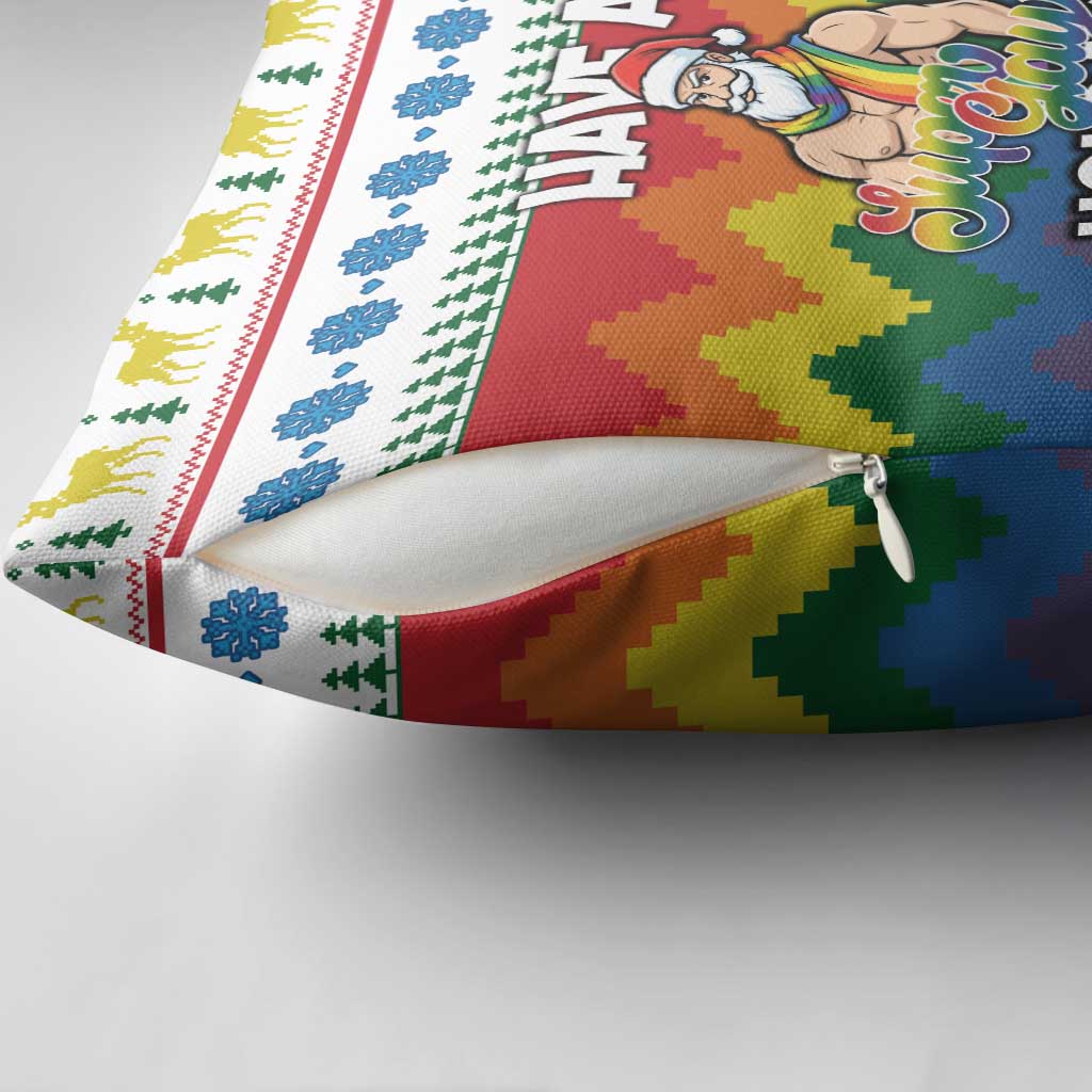 Have A Super Gay Holiday Christmas Pillow Cover Xmas Holiday Patterns - Wonder Print Shop
