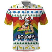 Have A Super Gay Holiday Christmas Polo Shirt Xmas Holiday Patterns - Wonder Print Shop