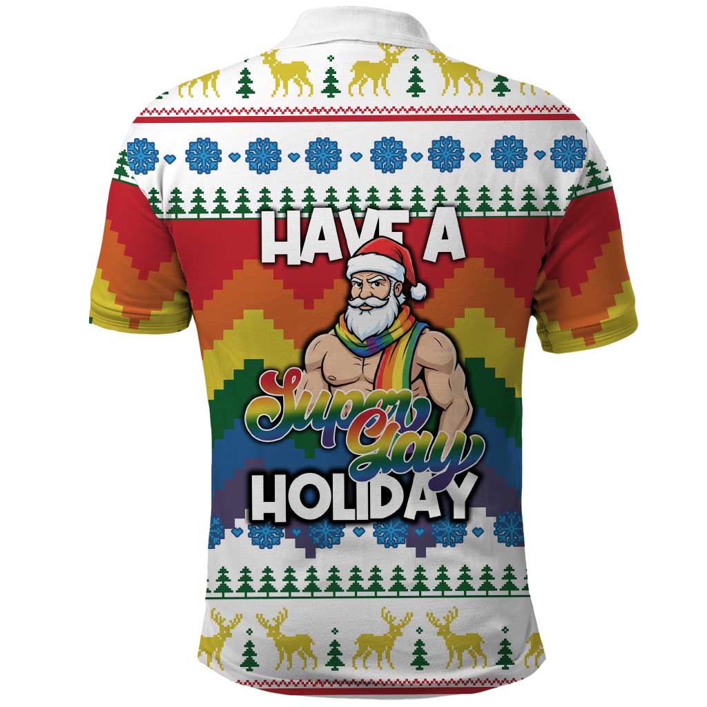 Have A Super Gay Holiday Christmas Polo Shirt Xmas Holiday Patterns - Wonder Print Shop