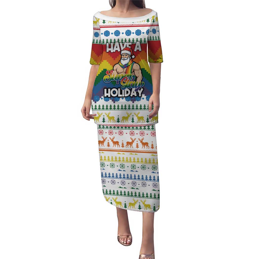 Have A Super Gay Holiday Christmas Puletasi Xmas Holiday Patterns - Wonder Print Shop