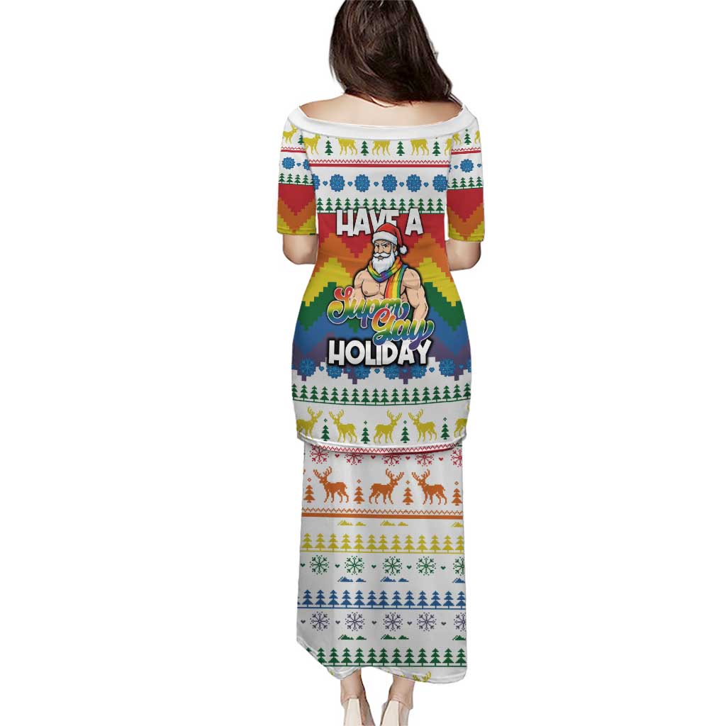 Have A Super Gay Holiday Christmas Puletasi Xmas Holiday Patterns - Wonder Print Shop