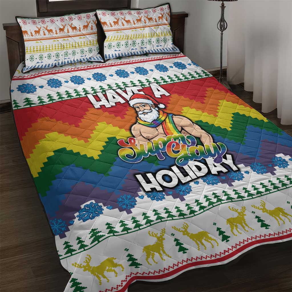 Have A Super Gay Holiday Christmas Quilt Bed Set Xmas Holiday Patterns - Wonder Print Shop