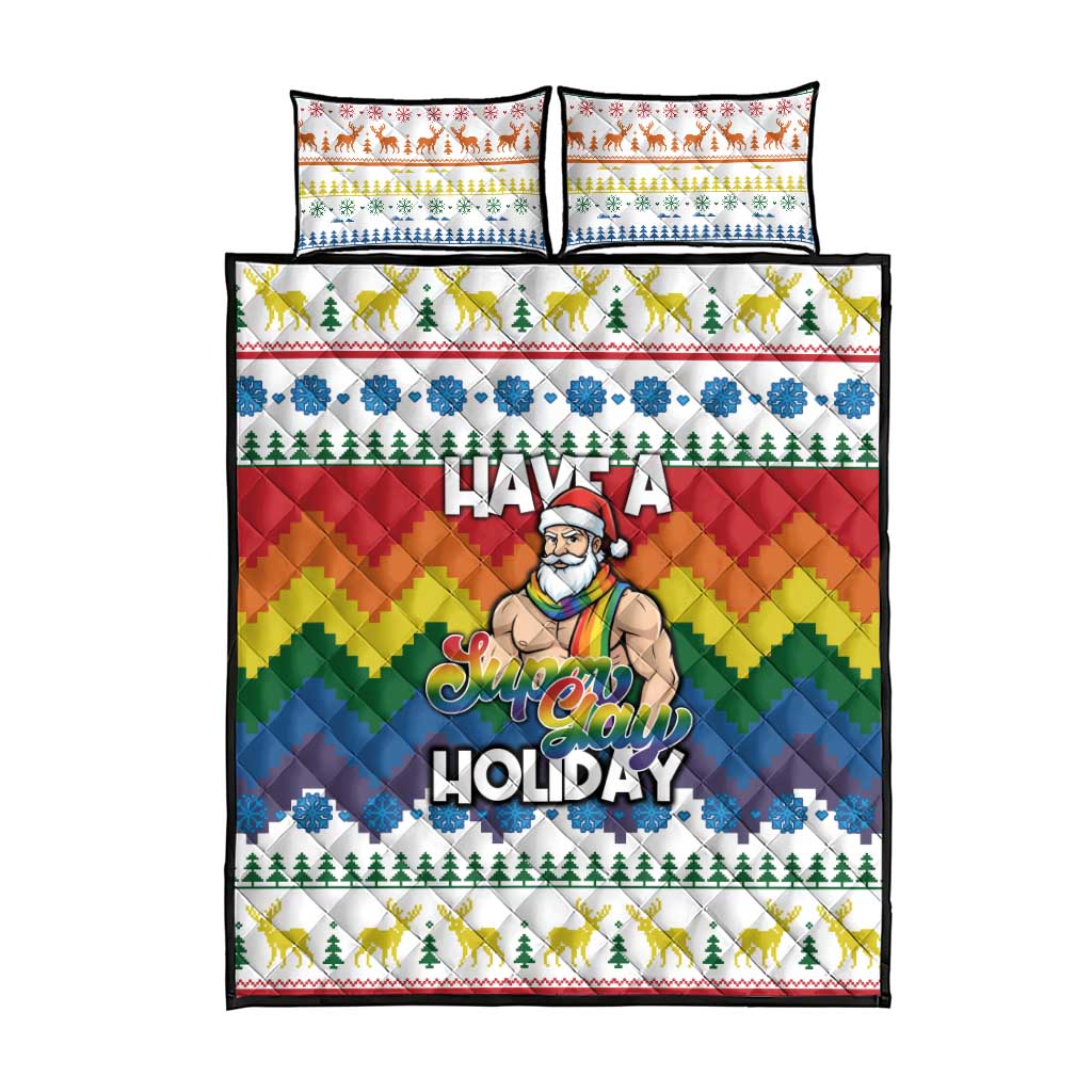 Have A Super Gay Holiday Christmas Quilt Bed Set Xmas Holiday Patterns - Wonder Print Shop