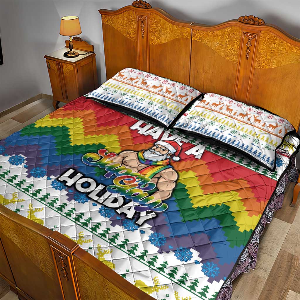 Have A Super Gay Holiday Christmas Quilt Bed Set Xmas Holiday Patterns - Wonder Print Shop
