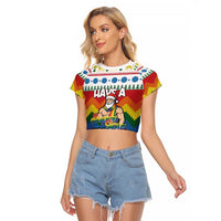 Have A Super Gay Holiday Christmas Raglan Cropped T Shirt Xmas Holiday Patterns - Wonder Print Shop