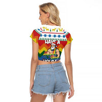Have A Super Gay Holiday Christmas Raglan Cropped T Shirt Xmas Holiday Patterns - Wonder Print Shop