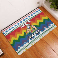 Have A Super Gay Holiday Christmas Rubber Doormat Xmas Holiday Patterns - Wonder Print Shop