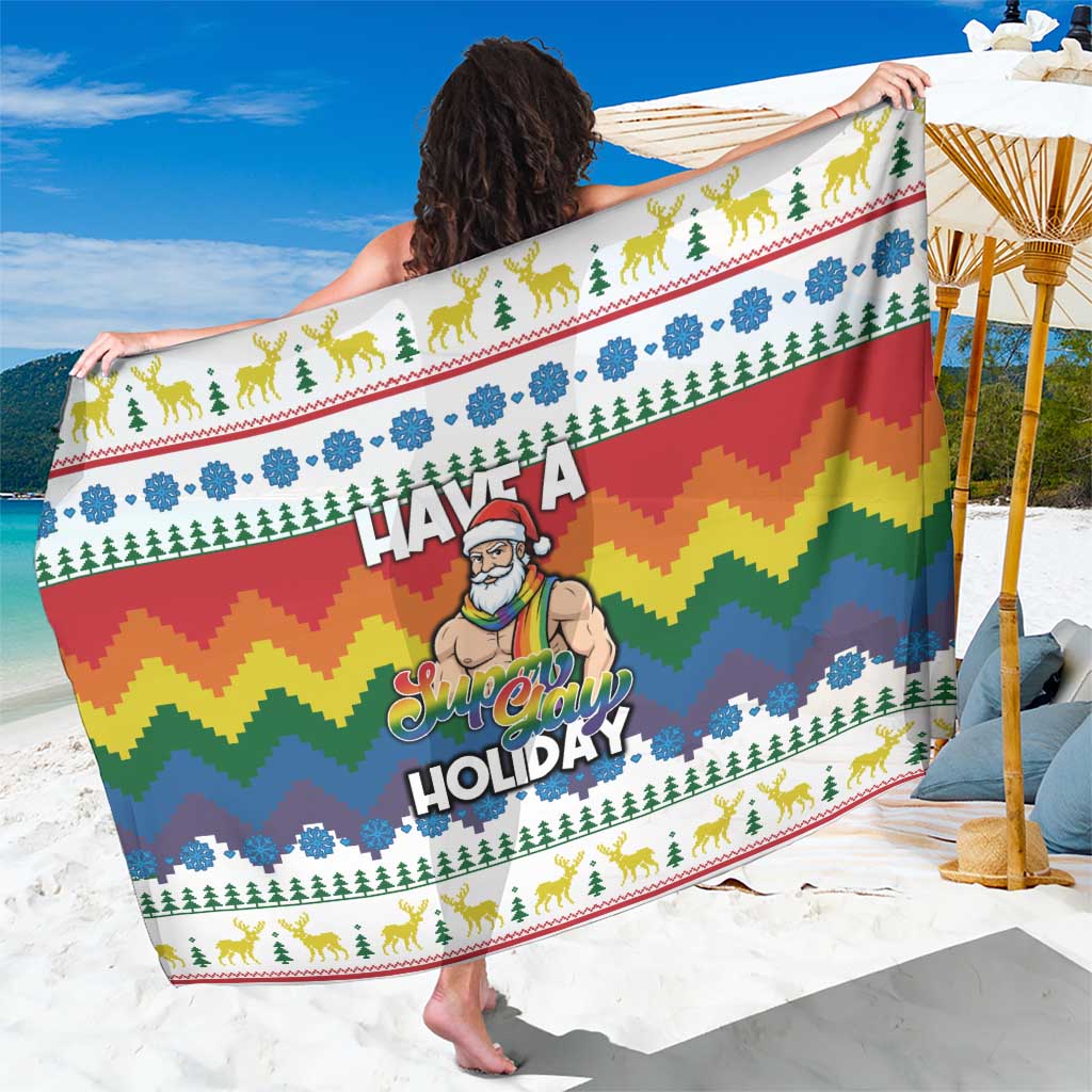 Have A Super Gay Holiday Christmas Sarong Xmas Holiday Patterns - Wonder Print Shop