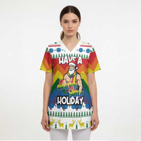Have A Super Gay Holiday Christmas Scrub Top Xmas Holiday Patterns - Wonder Print Shop