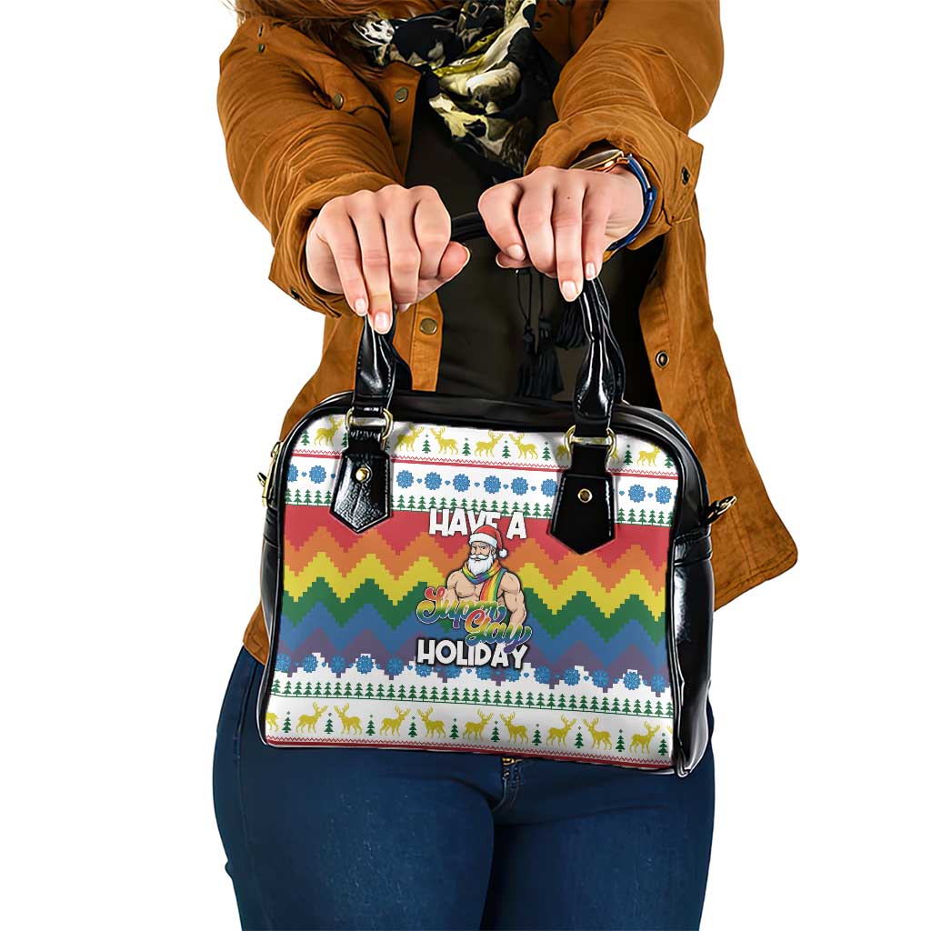 Have A Super Gay Holiday Christmas Shoulder Handbag Xmas Holiday Patterns - Wonder Print Shop