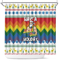 Have A Super Gay Holiday Christmas Shower Curtain Xmas Holiday Patterns - Wonder Print Shop