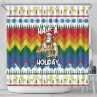 Have A Super Gay Holiday Christmas Shower Curtain Xmas Holiday Patterns - Wonder Print Shop