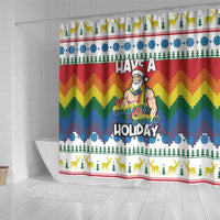 Have A Super Gay Holiday Christmas Shower Curtain Xmas Holiday Patterns - Wonder Print Shop