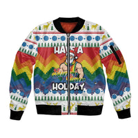 Have A Super Gay Holiday Christmas Sleeve Zip Bomber Jacket Xmas Holiday Patterns - Wonder Print Shop