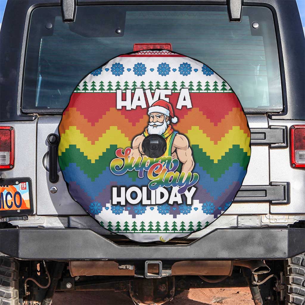Have A Super Gay Holiday Christmas Spare Tire Cover Xmas Holiday Patterns - Wonder Print Shop