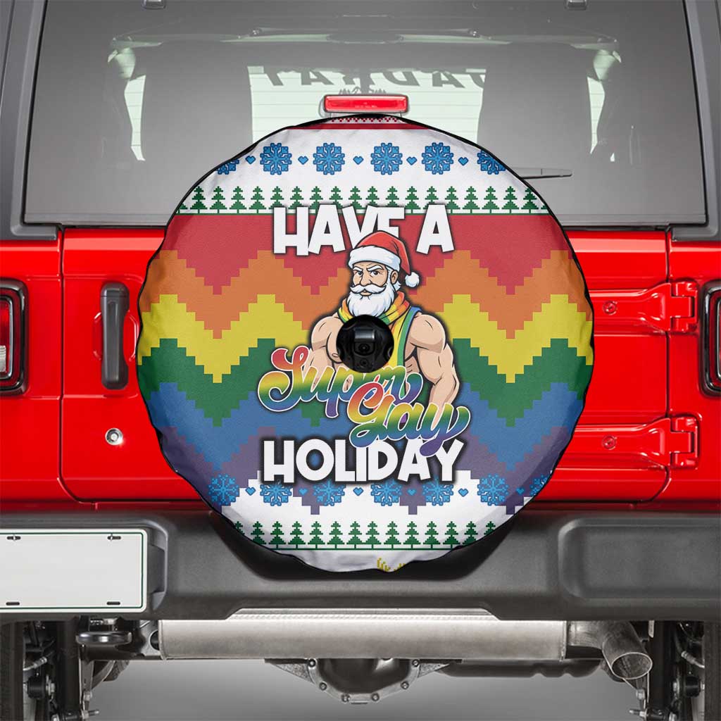 Have A Super Gay Holiday Christmas Spare Tire Cover Xmas Holiday Patterns - Wonder Print Shop