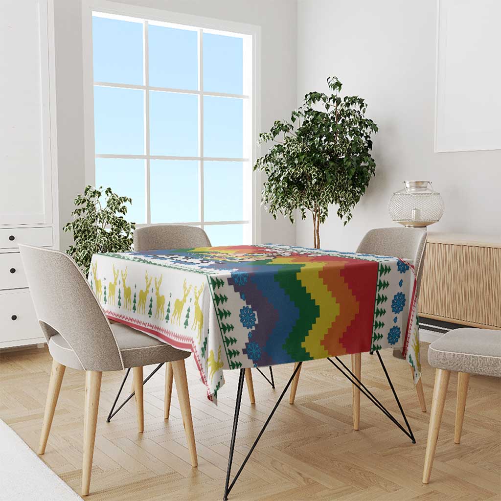 Have A Super Gay Holiday Christmas Tablecloth Xmas Holiday Patterns - Wonder Print Shop