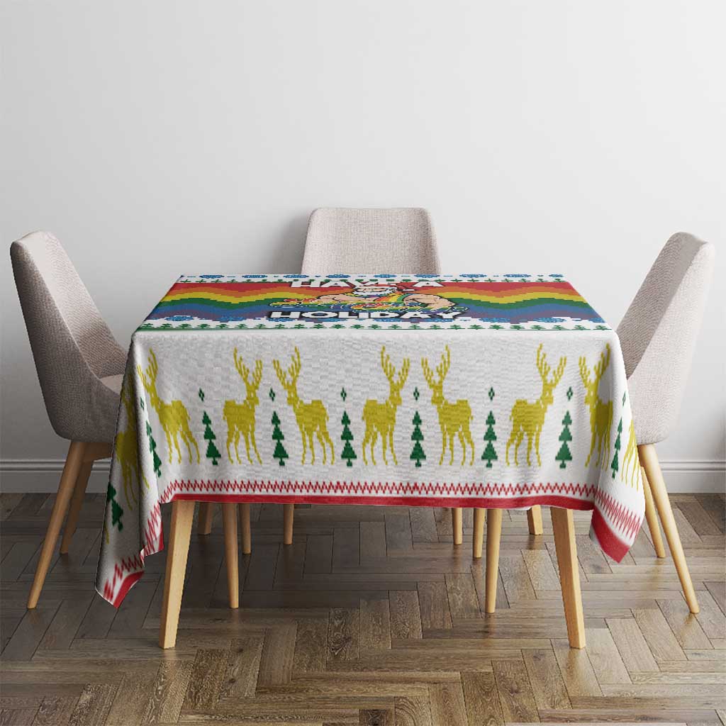 Have A Super Gay Holiday Christmas Tablecloth Xmas Holiday Patterns - Wonder Print Shop