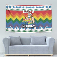 Have A Super Gay Holiday Christmas Tapestry Xmas Holiday Patterns - Wonder Print Shop