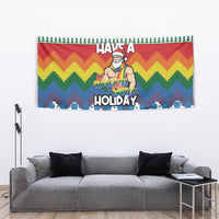 Have A Super Gay Holiday Christmas Tapestry Xmas Holiday Patterns - Wonder Print Shop