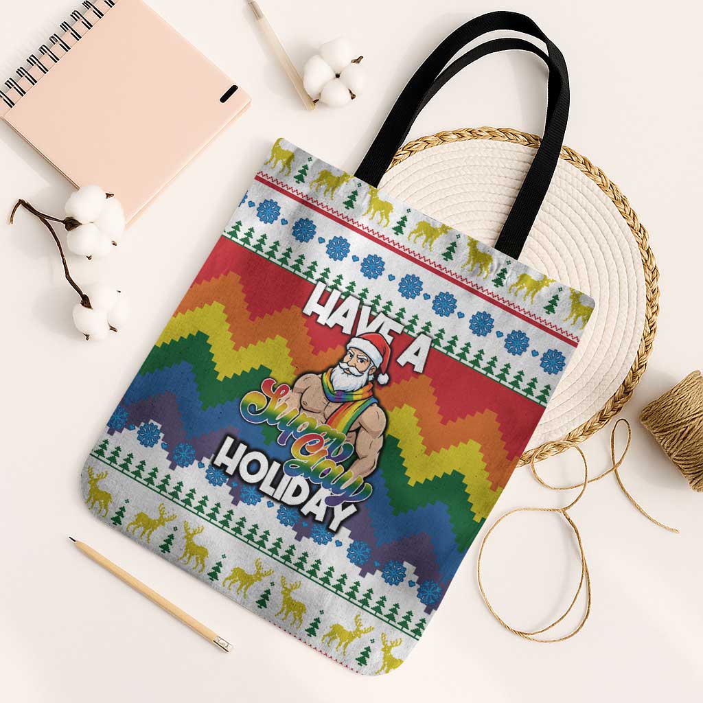 Have A Super Gay Holiday Christmas Tote Bag Xmas Holiday Patterns - Wonder Print Shop