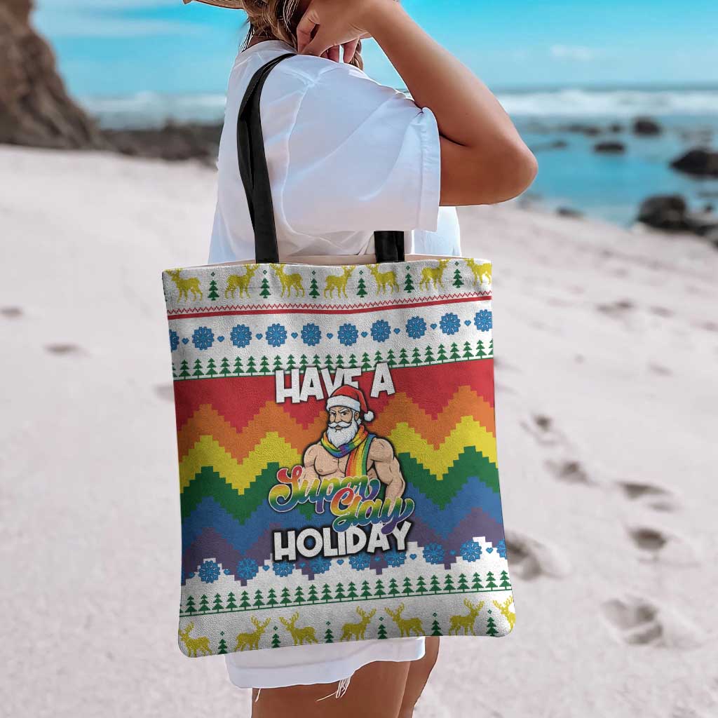 Have A Super Gay Holiday Christmas Tote Bag Xmas Holiday Patterns - Wonder Print Shop