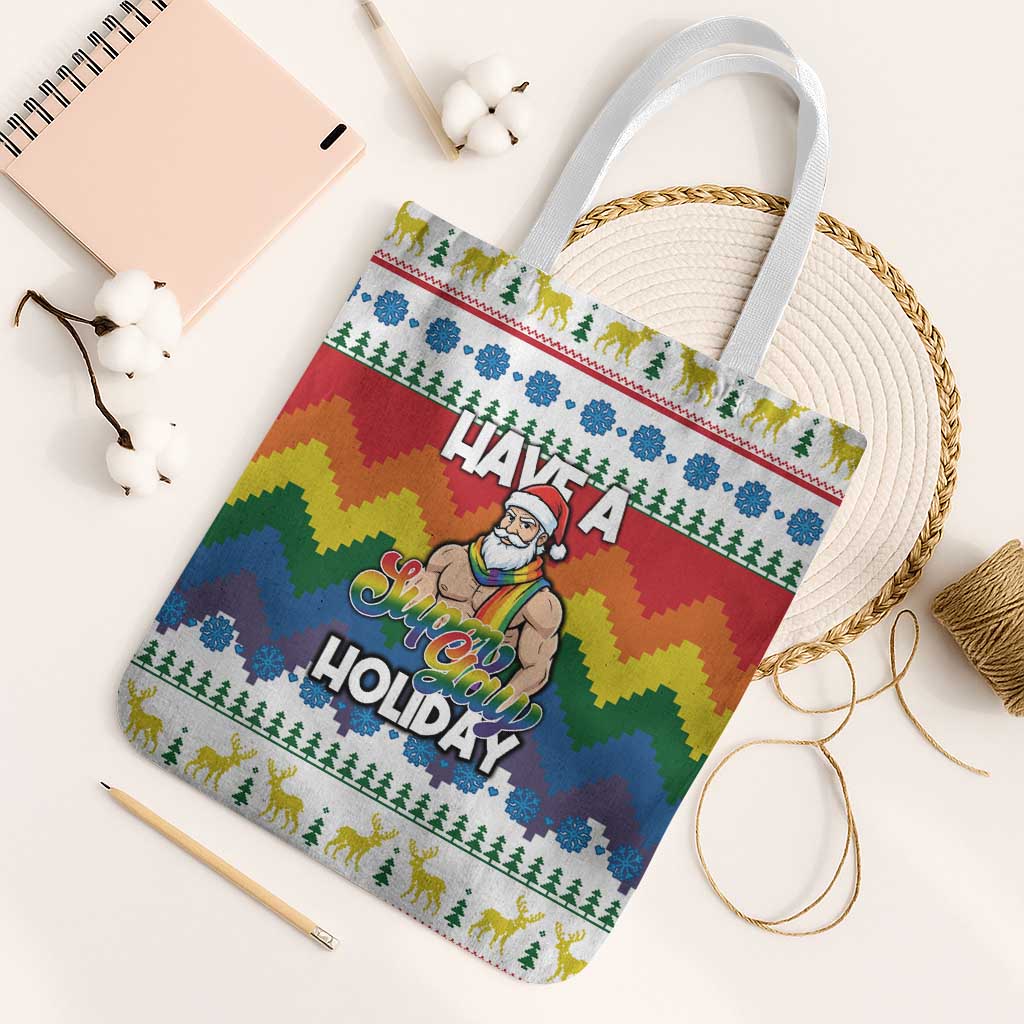 Have A Super Gay Holiday Christmas Tote Bag Xmas Holiday Patterns - Wonder Print Shop