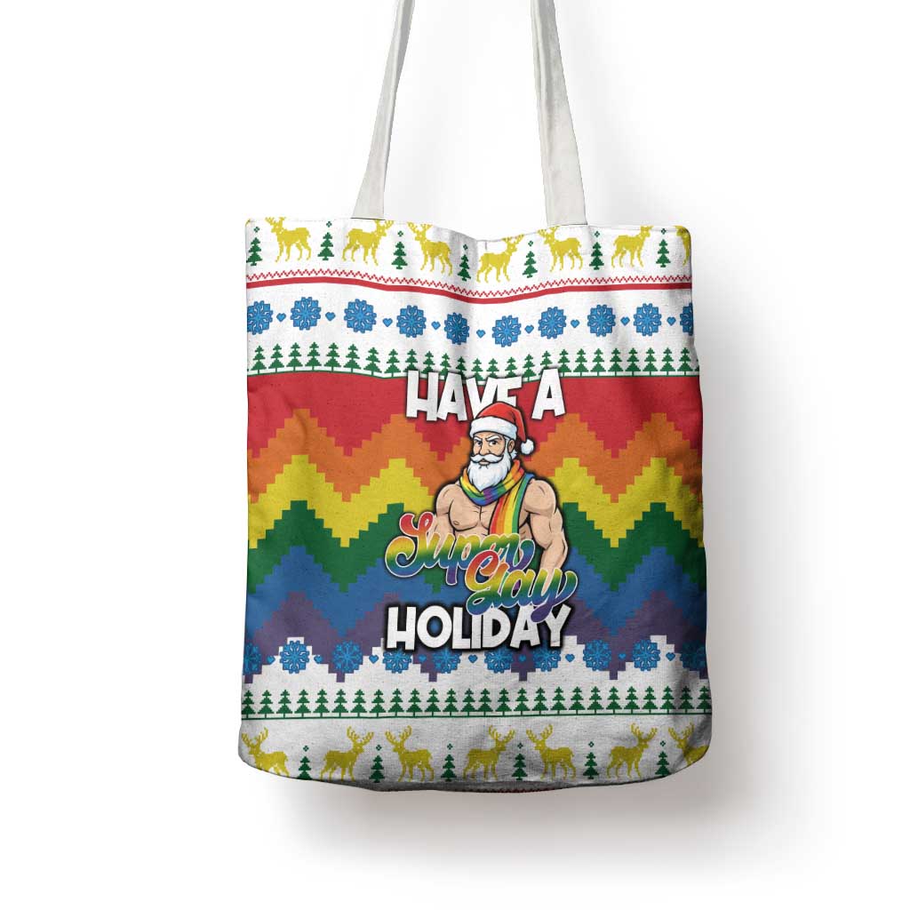 Have A Super Gay Holiday Christmas Tote Bag Xmas Holiday Patterns - Wonder Print Shop