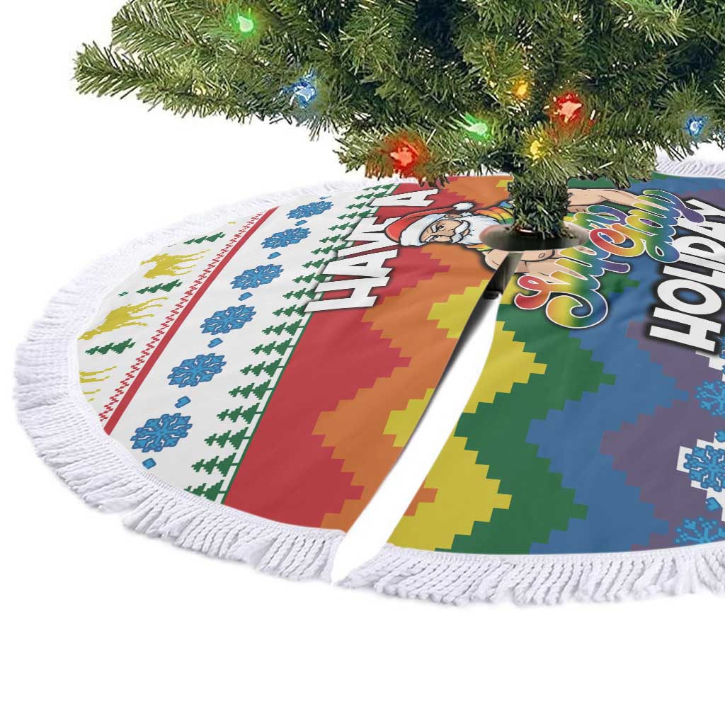 Have A Super Gay Holiday Christmas Tree Skirt Xmas Holiday Patterns - Wonder Print Shop