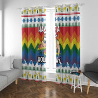 Have A Super Gay Holiday Christmas Window Curtain Xmas Holiday Patterns - Wonder Print Shop