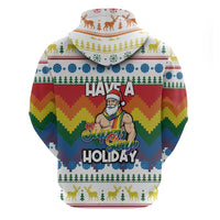 Have A Super Gay Holiday Christmas Zip Hoodie Xmas Holiday Patterns - Wonder Print Shop