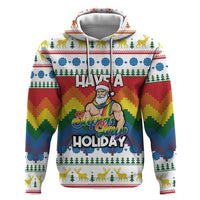 Have A Super Gay Holiday Christmas Zip Hoodie Xmas Holiday Patterns - Wonder Print Shop
