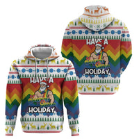 Have A Super Gay Holiday Christmas Zip Hoodie Xmas Holiday Patterns - Wonder Print Shop