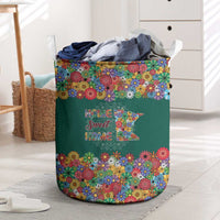 Home Sweet Home Minnesota Flower Xmas Christmas Laundry Basket Xmas Holiday Patterns - Wonder Print Shop