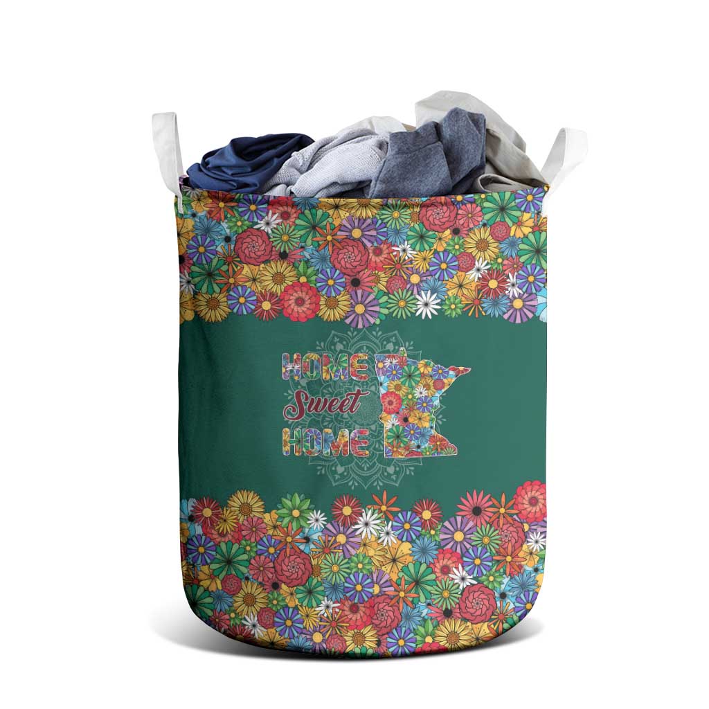 Home Sweet Home Minnesota Flower Xmas Christmas Laundry Basket Xmas Holiday Patterns - Wonder Print Shop