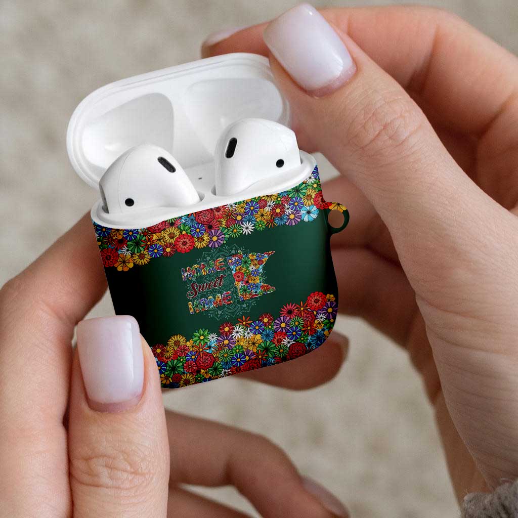 Home Sweet Home Minnesota Flower Xmas Christmas AirPods Case Xmas Holiday Patterns - Wonder Print Shop