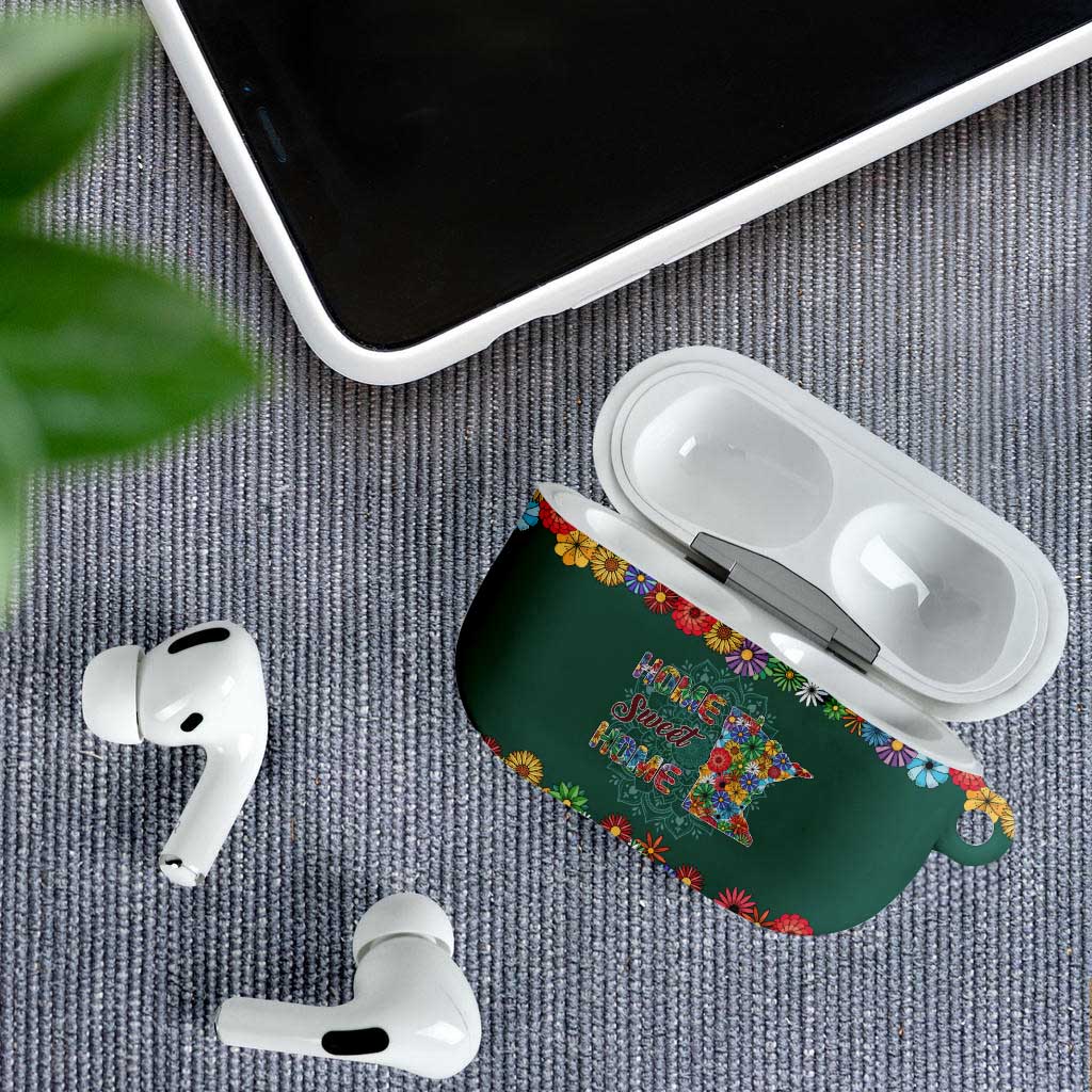 Home Sweet Home Minnesota Flower Xmas Christmas AirPods Case Xmas Holiday Patterns - Wonder Print Shop