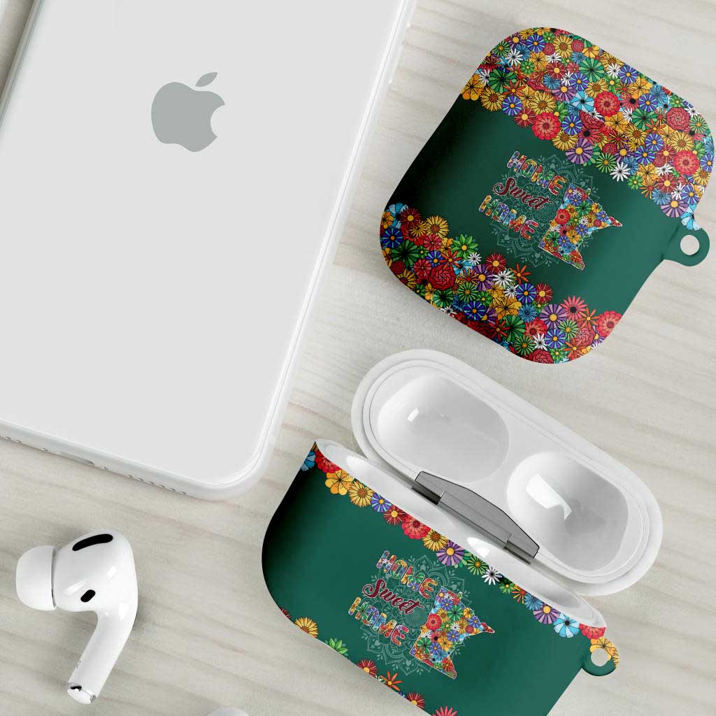 Home Sweet Home Minnesota Flower Xmas Christmas AirPods Case Xmas Holiday Patterns - Wonder Print Shop