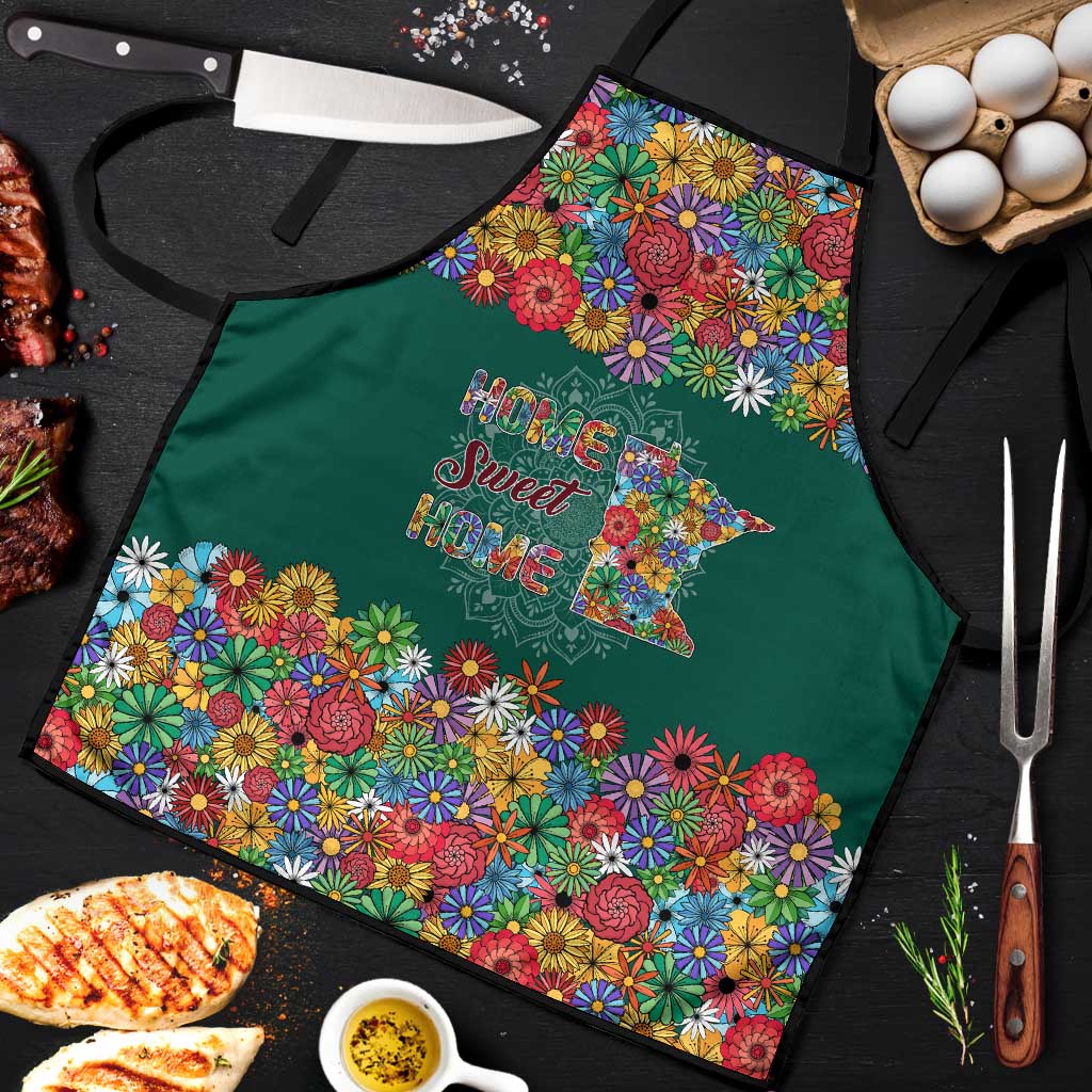 Home Sweet Home Minnesota Flower Xmas Christmas Apron Xmas Holiday Patterns - Wonder Print Shop