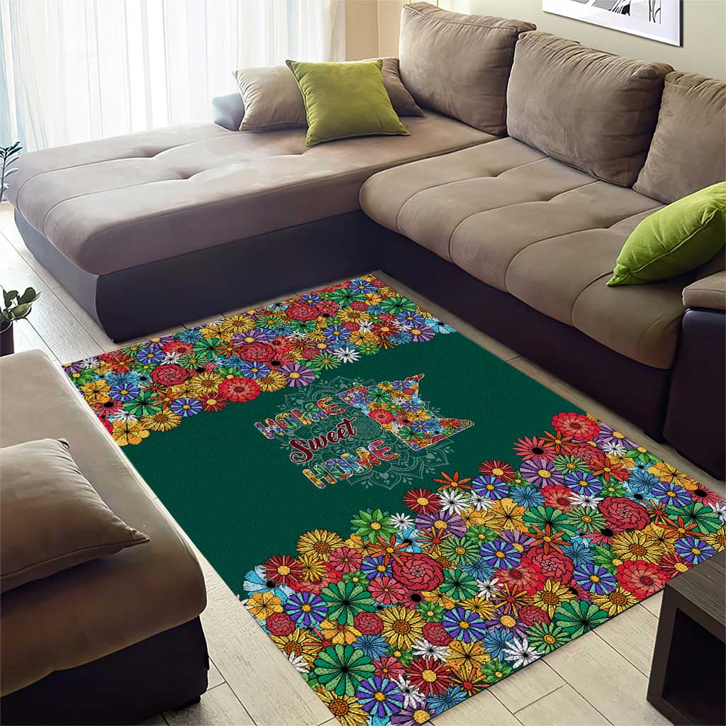 Home Sweet Home Minnesota Flower Xmas Christmas Area Rug Xmas Holiday Patterns - Wonder Print Shop